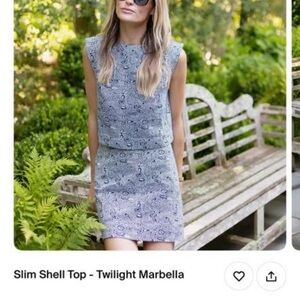 SET~ Twilight Marbella Slim Shell Top and Gidget Mini Skirt - Blue